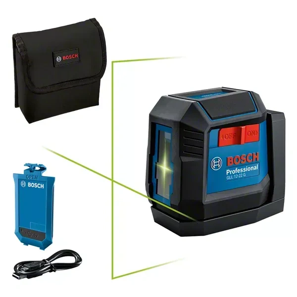 Nivel Láser 3.7V 2 Líneas Verde Recargable USB 12m Bosch GLL 12-22 G 0601.065.321-000