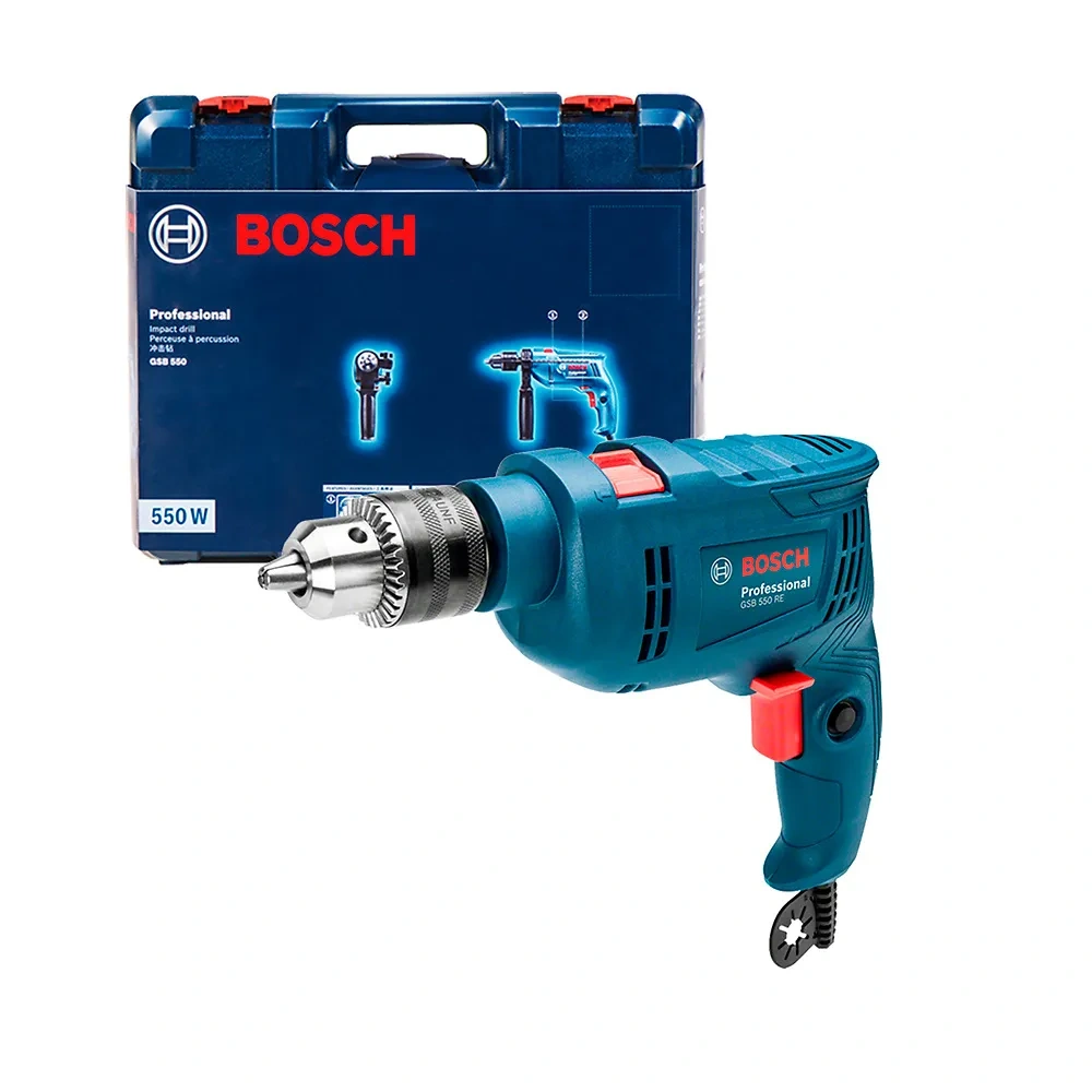 Taladro Percutor 1/2" 550W 49600 gpm Maleta Bosch GSB 550 RE 0601.1B6.0E2-000