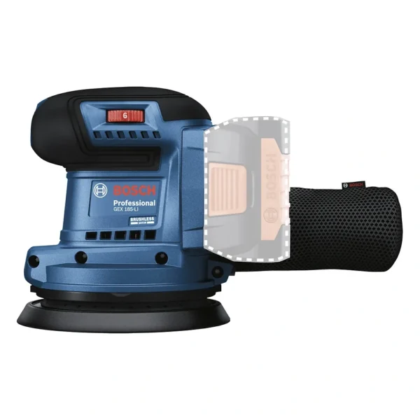 Lijadora Excéntrica 5" 18V Brushless Baretool Bosch GEX 185-LI 0601.3A5.0E0-000