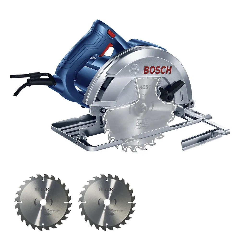 Sierra Circular 7 1/4" (184mm) 1500W Corte en 90° 64mm con 2 Discos Bosch GKS 150 0601.6B3.0E1-000