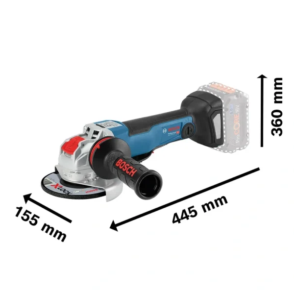 Amoladora Angular 5" X-Lock 18V Brushless Baretool Bosch GWX 18V-10 PC 0601.7B0.700-000