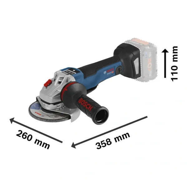 Amoladora Angular 5" 18V ProCore Brushless Baretool Bosch GWS 18V-10 PSC 0601.9G3.F0B-000