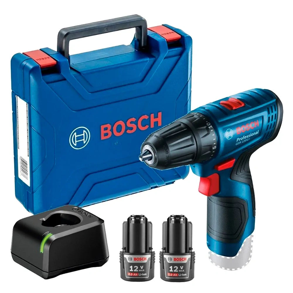 Taladro Atornillador 3/8" 12V 30Nm 2 Bat 2.0 Ah Bosch GSR 120 LI 0601.9G8.0E0-000