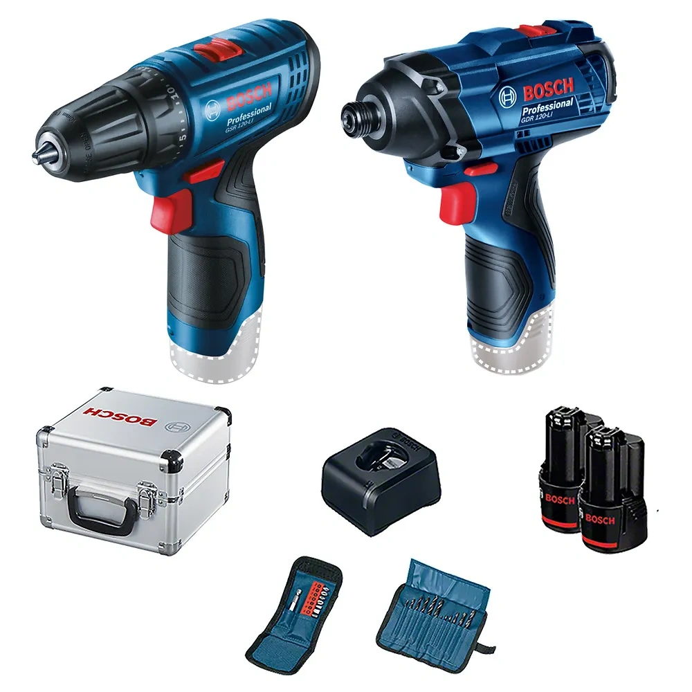 Taladro Atornillador 3/8" + Atornillador de Impacto 1/4" Hex 12V Bosch 0601.9G8.0E3-000