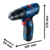 Taladro Percutor 0,1" 12V Inc 2 Bat + 1 Carg + Kit de 23 accs Bosch GSB 120-LI 0601.9G8.1E2-000