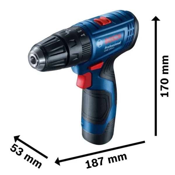 Taladro Percutor 0,1" 12V Inc 2 Bat + 1 Carg + Kit de 23 accs Bosch GSB 120-LI 0601.9G8.1E2-000
