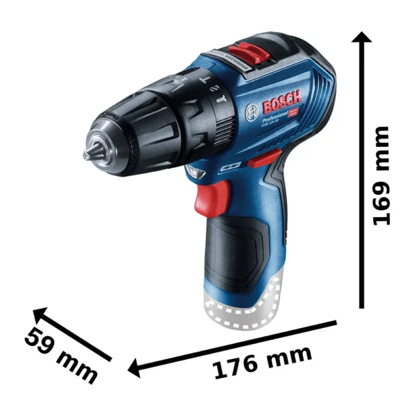 Taladro Percutor 3/8" 12V Brushless 30Nm Baretool Bosch GSB 12V-30 0601.9G9.102-000