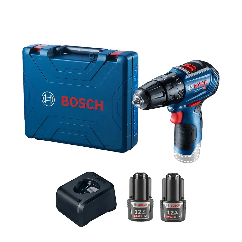 Taladro Percutor 3/8" 12V Brushless 30Nm 2 Bat 2.0 Ah Bosch GSB 12V-30 0601.9G9.1E0-000