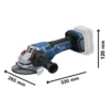Amoladora Angular 5" 18V ProCore Brushless Baretool Bosch GWS 18V-15 P 0601.9H6.AE0-000