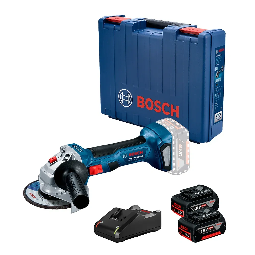 Amoladora Angular 5" 18V Brushless Inc 2 Bat y Carg Bosch GWS 180-LI 0601.9H9.0E1-000