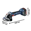 Amoladora Angular 5" 18V Brushless Inc 2 Bat y Carg Bosch GWS 180-LI 0601.9H9.0E1-000