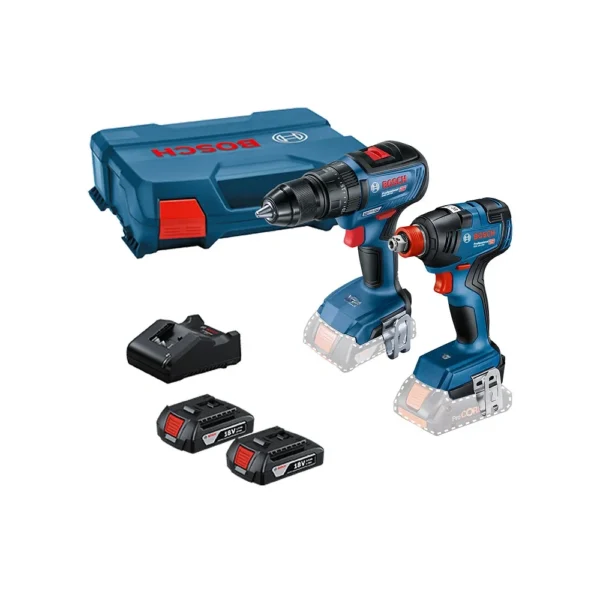 Taladro Percutor 1/2" GSB 18V-50 + Llave de Impacto 1/2" GDX 18V-200 18V Brushless Bosch 0601.9J2.2E1-000