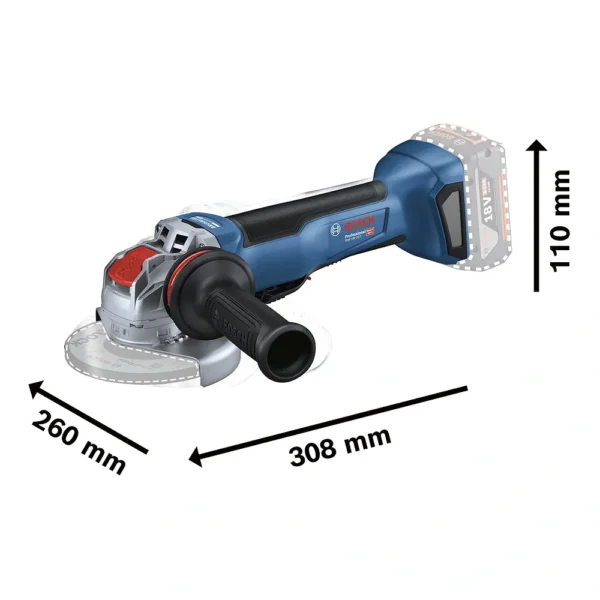 Amoladora Angular 5" X-LOCK 18V Brushless Baretool Bosch GWX 18V-10 P 0601.9J4.2E0-000