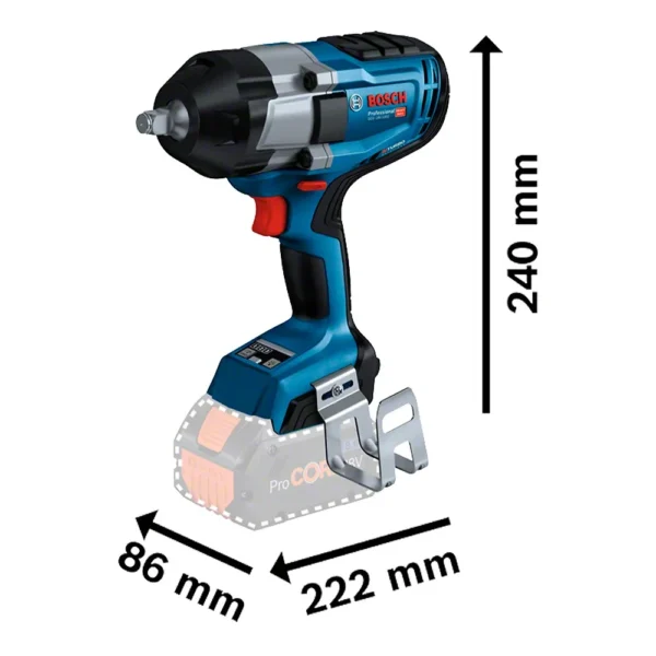 Llave de Impacto 1/2" 18V Brushless 1000 Nm Baretool Bosch GDS 18V-1000 0601.9J8.3E1-000