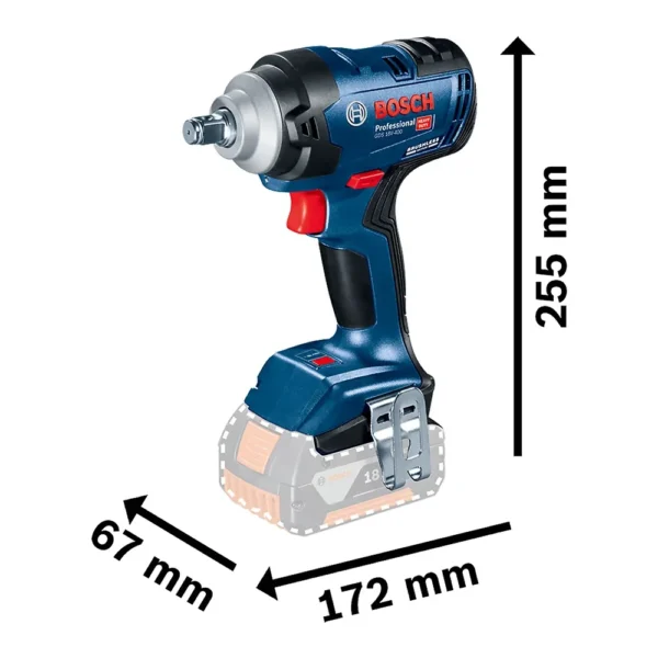 Llave de Impacto 1/2" 18V Brushless 2 Bat y Carg Bosch GDS 18V-400 0601.9K0.0E0-000