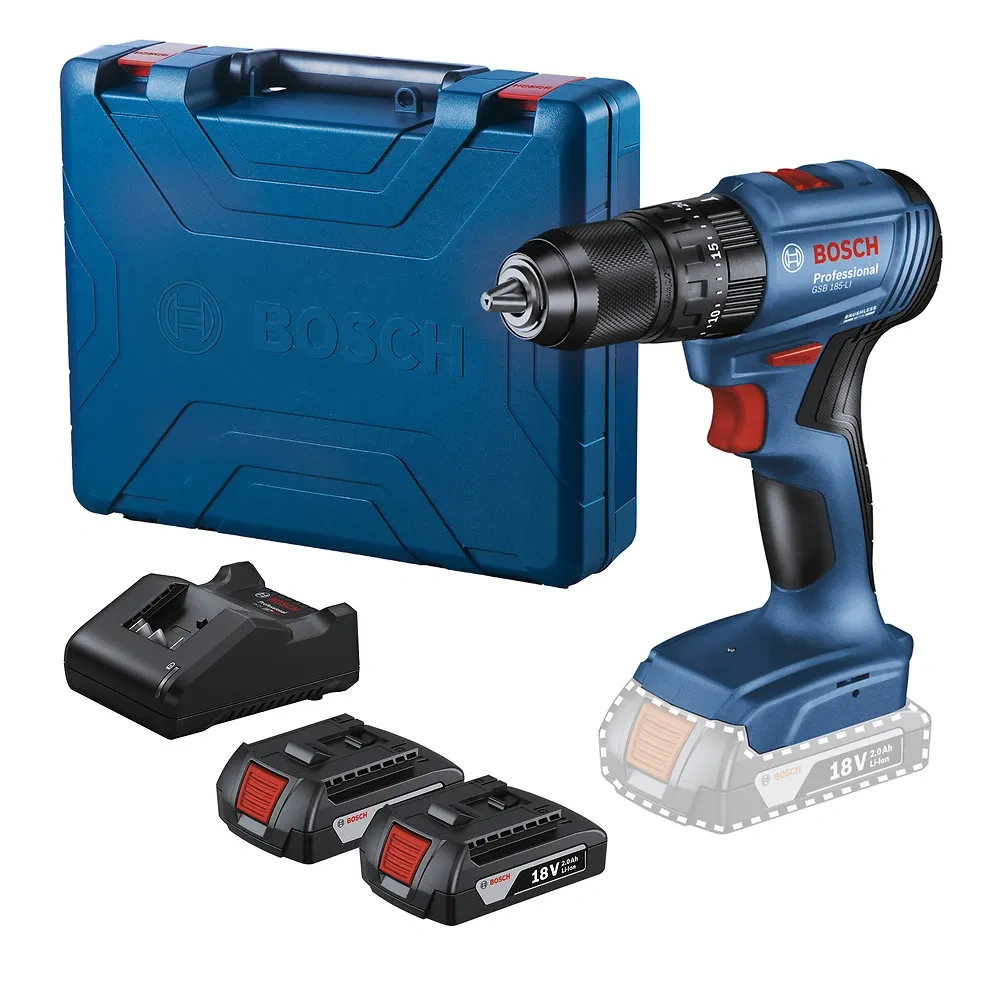Taladro Percutor 1/2" 18V Brushless 2 Bat 2.0 Ah Bosch GSB 185-LI 0601.9K3.1E0-000