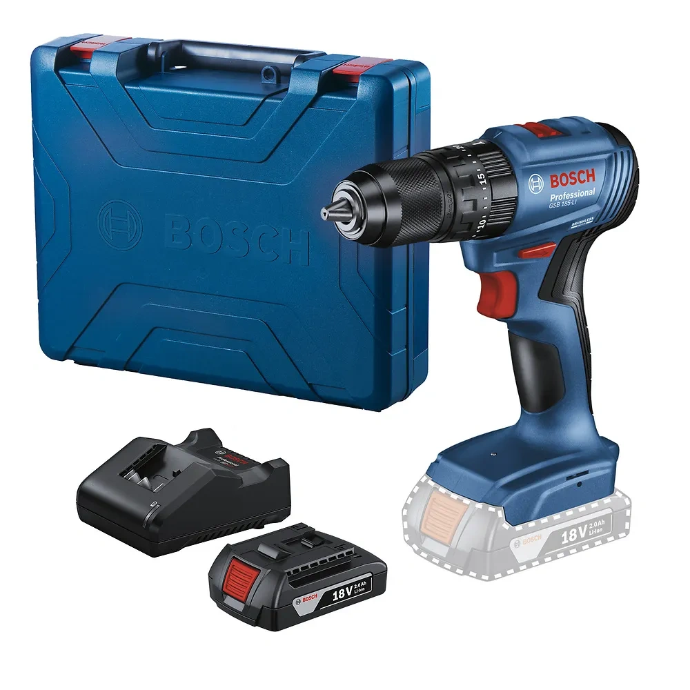 Taladro Percutor 1/2" 18V Brushless Inc 1 Bat y Carg Bosch GSB 185-LI 0601.9K3.1E1-000