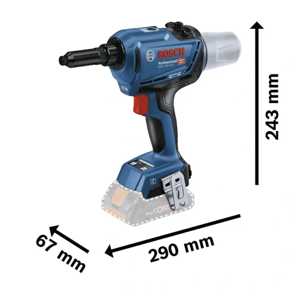Remachadora 18V 16.000 N 3-6,4 mm (Sin Baterias / Sin Cargador) C.C. Bosch GRG 18V-16 C 0601.9K5.0E0-000