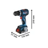 Taladro Percutor 1/2" 18V Brushless Inc 2 Bat y Carg Bosch GSB 18V-90 C 0601.9K6.1E1-000