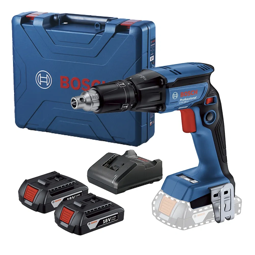 Atornillador para Drywall 1/4" Hex 18V Brushless 2 Bat y Carg Bosch GTB 185-LI 0601.9K7.0E0-000