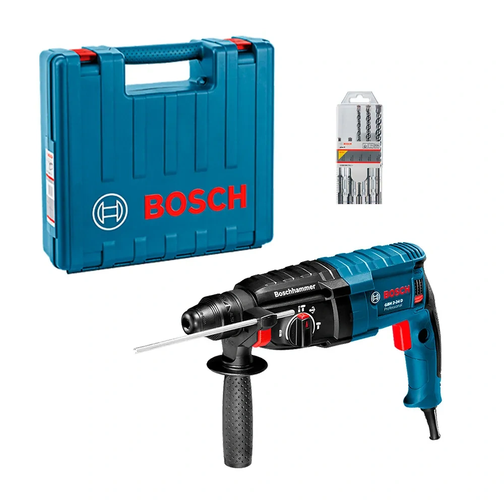Rotomartillo SDS Plus 820W 2.7J + 5 Brocas Bosch GBH 2-24D 0611.2A0.2N1-000
