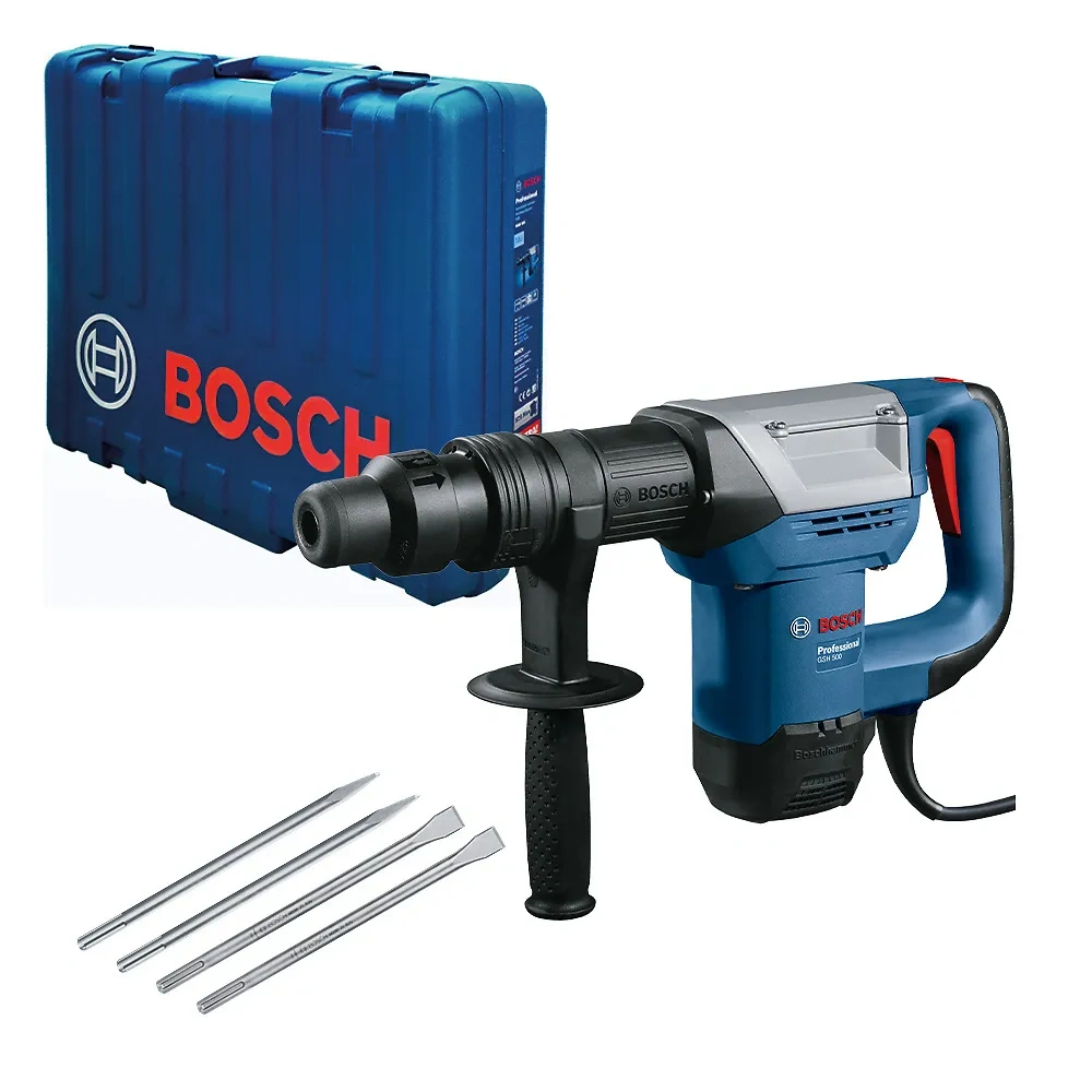 Martillo Demoledor SDS Max 1100W Incl Cinceles y Maleta Bosch GSH 500 0611.338.7E1-000