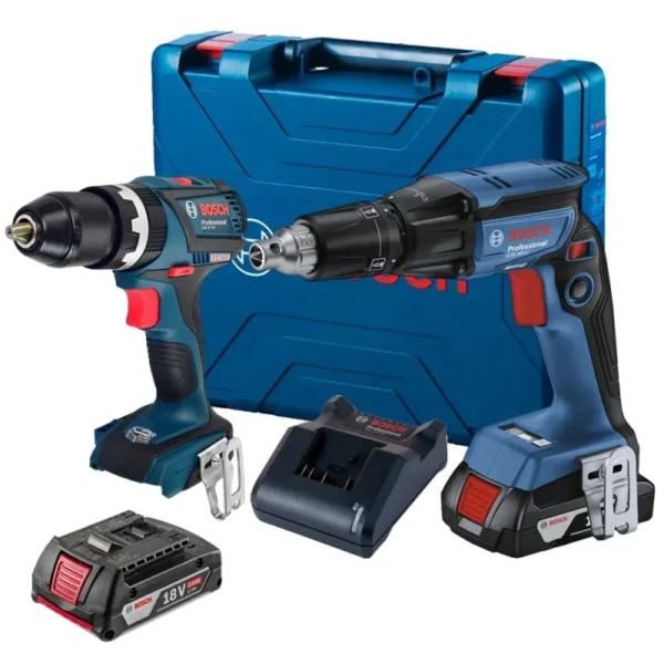 Taladro Percutor 1/2" GSB 18V-50 + Atornillador para Drywall 1/4" GTB 185-LI Bosch 0615.A00.1WM-000