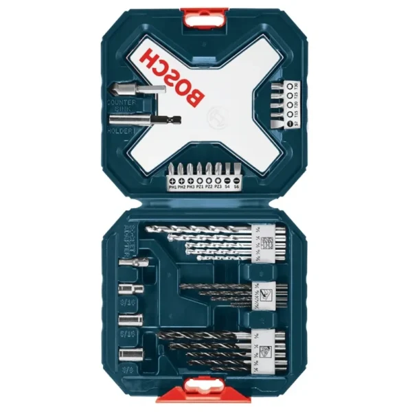 Taladro Percutor 1/2" 18V Brushless Incl 1 Bat + carg GSB 18V-50 + Set de Brocas y Puntas x 34 Pzs X-LINE Bosch 0615.A00.1ZV-000