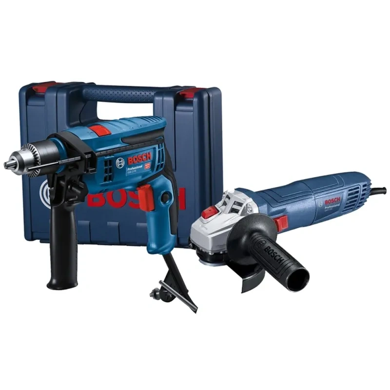 Taladro Percutor 1/2" 750W + Amoladora Angular 4 1/2" 710W + Maletín Bosch 0615.A00.243-000