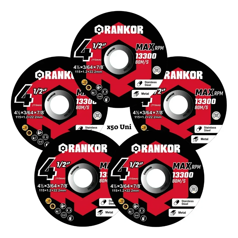 Disco abrasivo para corte 115x1.2mm Rankor 100000044 50 Uni