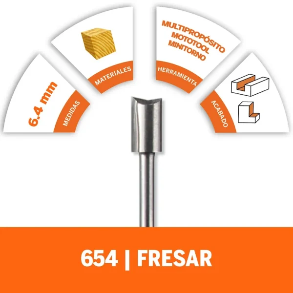 Fresa recta 1/4 Dremel 654 2615.000.654-000