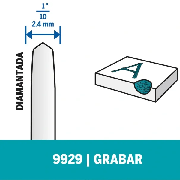 Punta diamantada para grabado Dremel 9929 2615.009.929-000