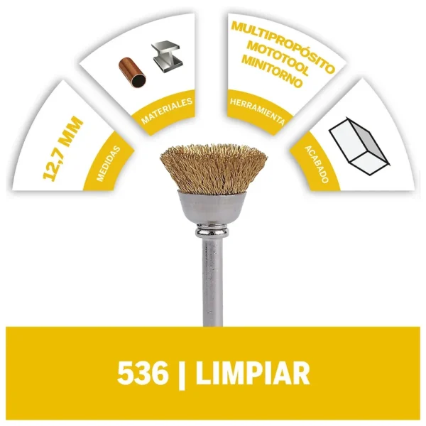 Juego de 2 Cepillos de laton 1/2" Dremel 536 2615.053.6AB-000