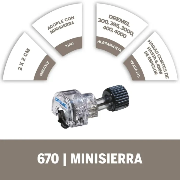 Aditamento para Minitorno Mini Sierra Circular 1 1/4" Dremel 670 2615.067.0AC-000