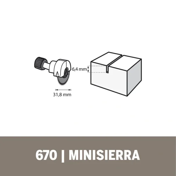 Aditamento para Minitorno Mini Sierra Circular 1 1/4" Dremel 670 2615.067.0AC-000