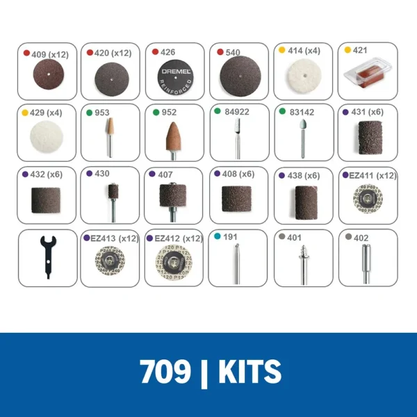 Kit de 110 accesorios para minitorno Dremel 709 2615.070.9AD-000