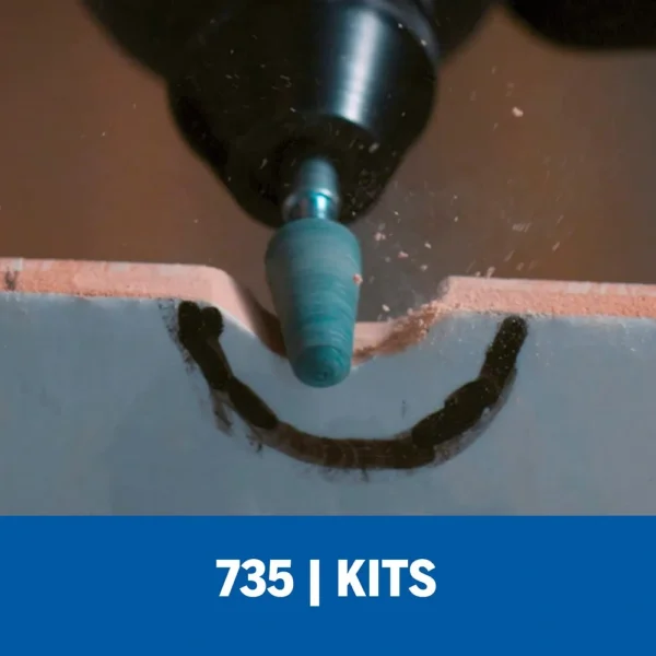 Micro Kit de 8 Accesorios Giratorios para Vidrio y Piedra Dremel 735-01 2615.073.5AA-000