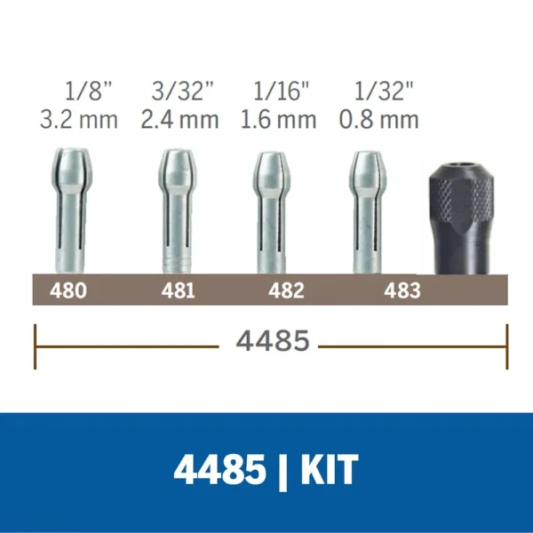 Juego de 4 Boquillas y Tuerca de Retención Dremel 4485 2615.504.485-000