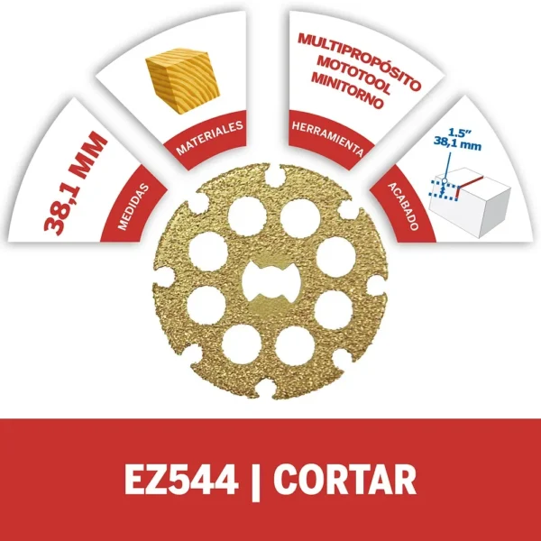 Disco de Corte de carburo EASY LOCK 1 1/2 Dremel EZ544 2615.E54.4AA-000