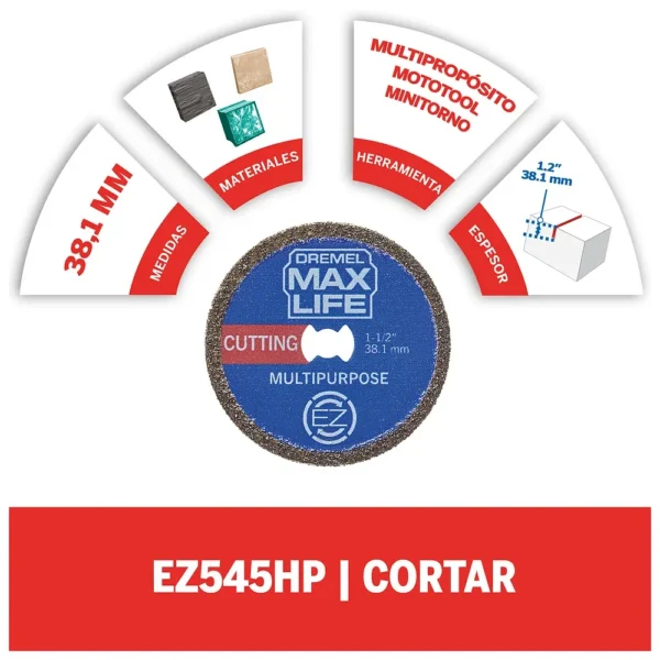Disco Diamante 1-1/2" Max Life EZ545HP Dremel 2615.E54.5HA-000