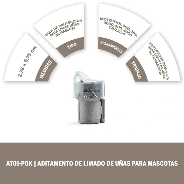 Aditamiento para limado de uñas para mascotas Dremel AT01 2615.PG0.000-000