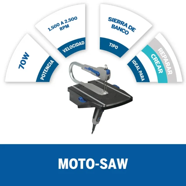 Sierra caladora portátil de banco 70 W Moto-Saw Dremel F013.MS2.0NC-000