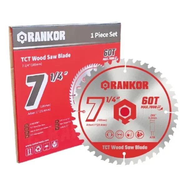 Disco de Sierra Rankor TCT 7 1/4″ (185mm) 60T Dientes RCSB18560