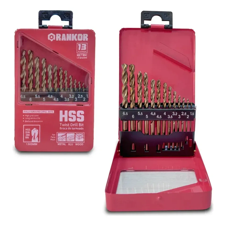Juego de brocas para metal x13Pzs (1.5–6.5 mm) Rankor 100000041