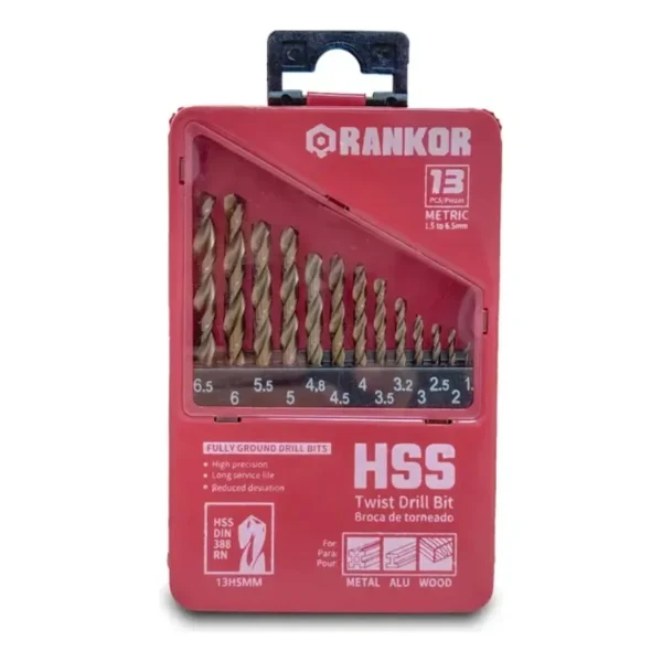 Juego de brocas para metal x13Pzs (1.5–6.5 mm) Rankor 100000041