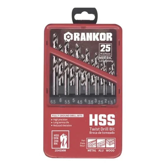 Juego de brocas para metal x25Pzs (1– 3mm) Rankor 100000043