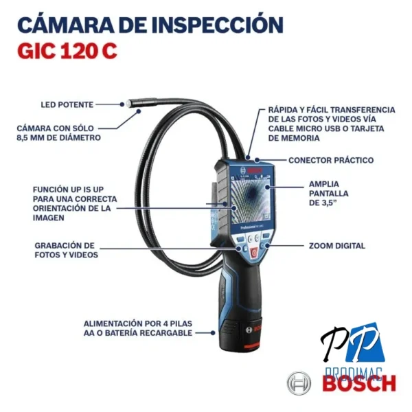 Cámara De Inspección Bosch GIC 120 C 0601.241.200-000