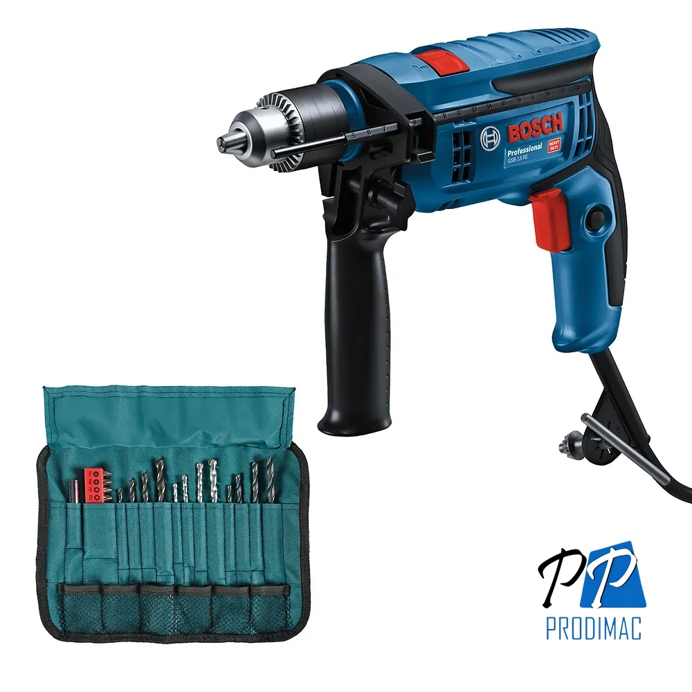 Taladro Percutor 1/2" 750W + Set de Accs 23 Pzs Bosch GSB 13 RE 0601.2B8.0E3-000