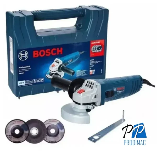Amoladora Angular 4 1/2" 850W 12000 rpm+ 3 Discos Bosch GWS 850 0601.377.5ED-000
