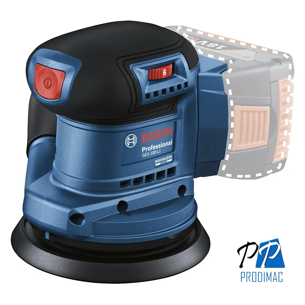 Lijadora Excéntrica 5" 18V Brushless Baretool Bosch GEX 185-LI 0601.3A5.0E0-000